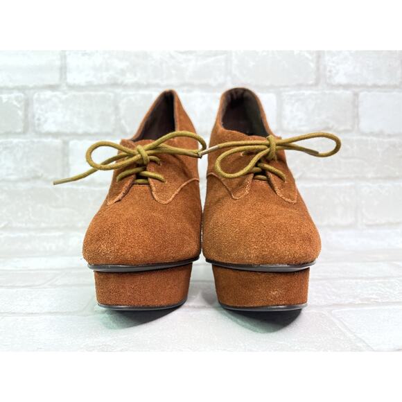 Steve Madden Brown Suede Platform Lace Up Heels - Picture 2 of 10